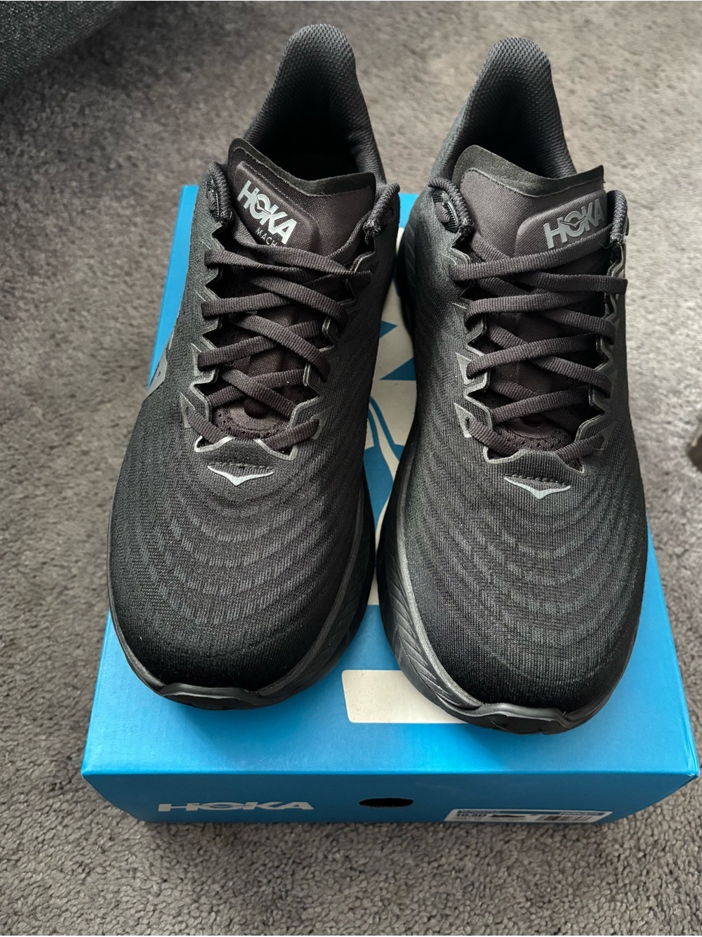 HOKA Mach 5 Men’s 10.5 D All Black Running Shoes 1127893 W/ Box - Like New - Picture 6 of 6